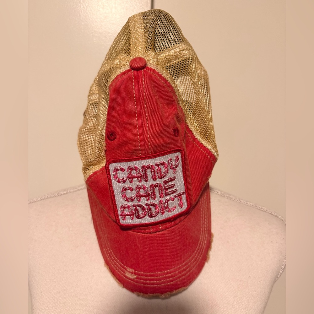 NEW Judith March “Candy Cane Addict” Trucker Hat